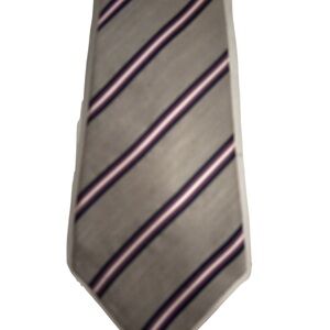 Banana Republic Men's Tie in Gray with Purple Stripes